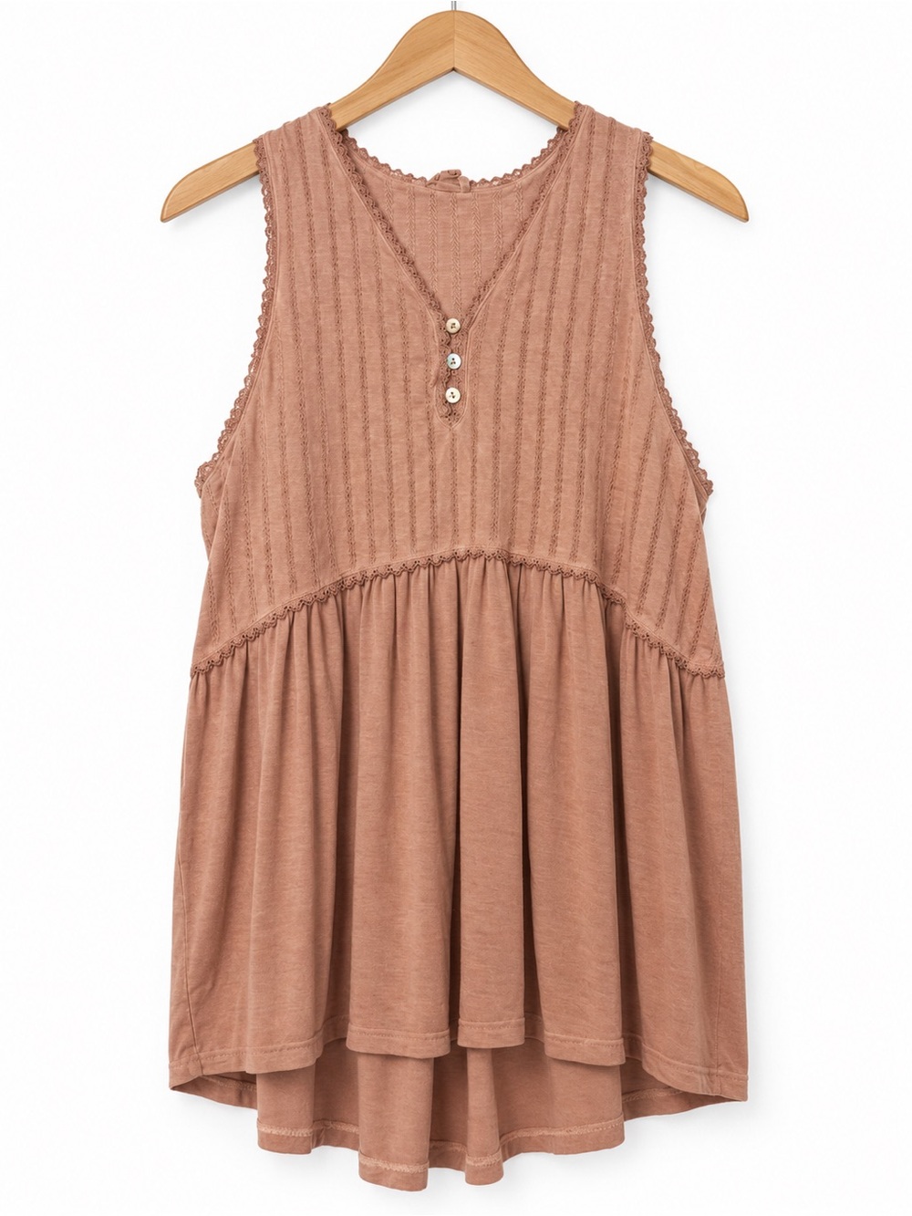POL Rose Pink Lace Babydoll Tank Top Size Large